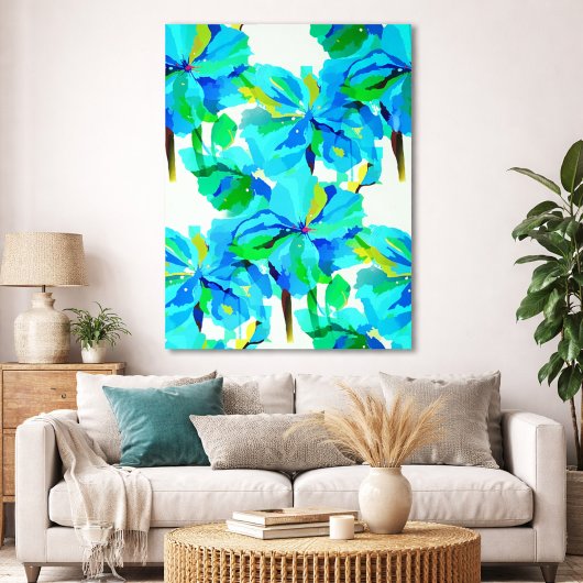 Blauwe Himalaya-klaproos botanische kunst bloempat Poster