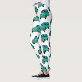 Blauwe Hippie Auto Aangepaste Leggings (Links)
