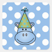 Blauwe Hippo Stickers (Voorkant)