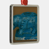 Blauwe hippopotamus met zwarte decoratie (Rechts)