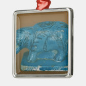 Blauwe hippopotamus met zwarte decoratie (Links)