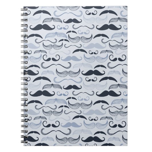 Blauwe Hipster Snorharen Notitieboek (Voorkant)