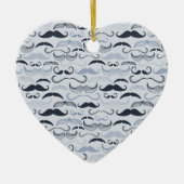 Blauwe Hipster snorren Keramisch Ornament (Voorkant)