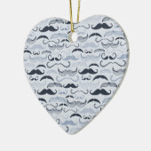 Blauwe Hipster snorren Keramisch Ornament (Links)