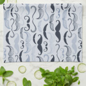 Blauwe Hipster snorren Theedoek (Gevouwen)