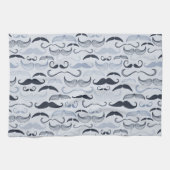 Blauwe Hipster snorren Theedoek (Horizontaal)