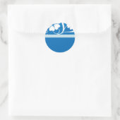 blauwe hisbiscus ronde sticker (Tas)