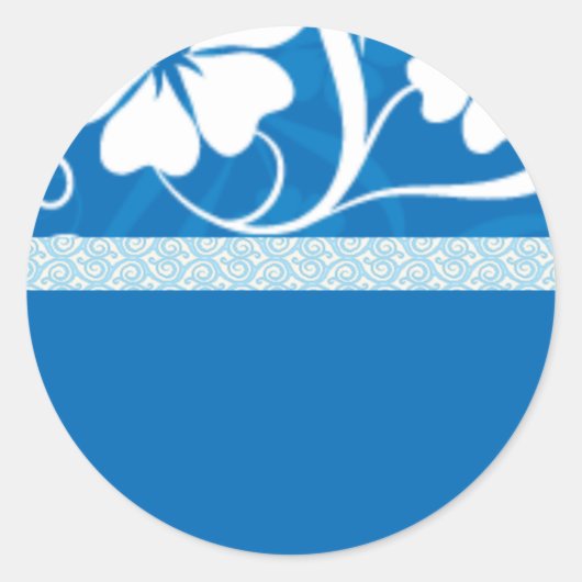 blauwe hisbiscus ronde sticker (Voorkant)