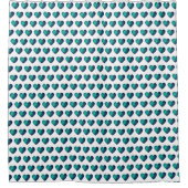 Blauwe hitech-hartliefde douchegordijn (Voorkant)