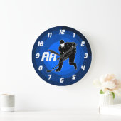 Blauwe Hockey Speler Silhouet Grote Klok (Huis)