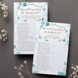 Blauwe "Hoe goed ken je mama/papa" quiz, 2 zijden