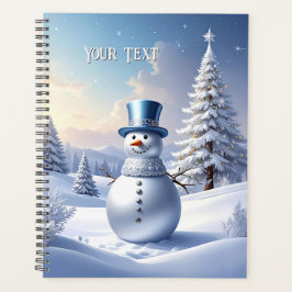 Blauwe Hoed Sneeuwman Kerstboom Vakantie Planner