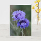 Blauwe hoekbloemen kaart (Gele Bloem)