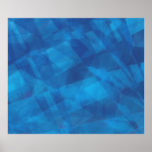 Blauwe hoeken Abstracte hedendaagse Faux Canvas Pr
