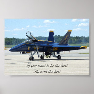 Blauwe hoeken vliegen met de beste poster