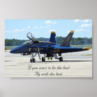 Blauwe hoeken vliegen met de beste poster