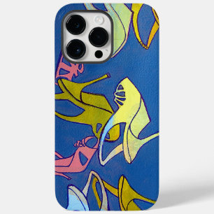 Blauwe hoge hakken kunstwerk, voor de liefde van s Case-Mate iPhone 14 pro max hoesje