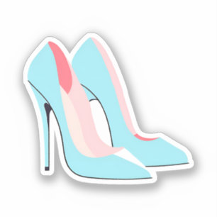 Blauwe hoge hakken sticker