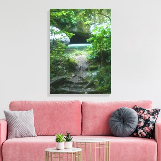 Blauwe hol canvas afdruk (Insitu (Woonkamer))