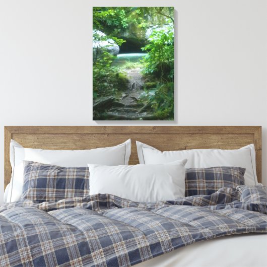 Blauwe hol canvas afdruk (Insitu (Slaapkamer))