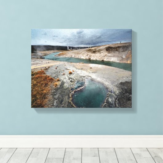 Blauwe hol canvas afdruk (Insitu (Houten vloer))