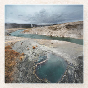 Blauwe hol glazen onderzetter