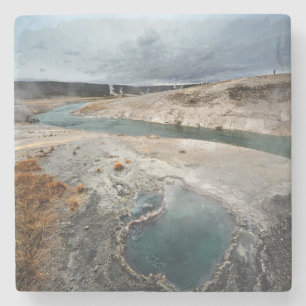 Blauwe hol stenen onderzetter