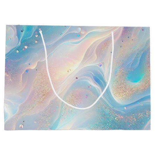 Blauwe Holografische Opal Glitter Make-up, Schoonh Groot Cadeauzakje (Achterkant)