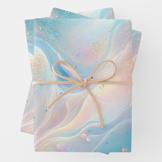 Blauwe Holografische Opal Glitter Make-up, Schoonh Inpakpapier Vel (In situ)