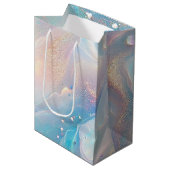 Blauwe Holografische Opal Glitter Make-up, Schoonh Medium Cadeauzakje (Voorkant Gekanteld)