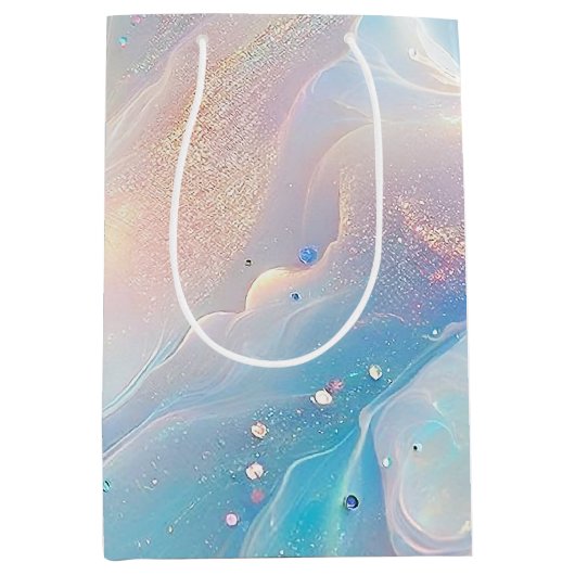 Blauwe Holografische Opal Glitter Make-up, Schoonh Medium Cadeauzakje (Voorkant)