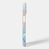 Blauwe Holografische Opal Gouden Glitter Case-Mate iPhone Case (Achterkant / Rechts)