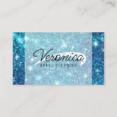 Blauwe Holografische Textuur Maid Cleaning Service Visitekaartje (Achterkant)