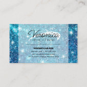 Blauwe Holografische Textuur Maid Cleaning Service Visitekaartje (Voorkant)