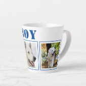 Blauwe hond 3 Foto collage met naam Latte Mok (Rechterhoek)