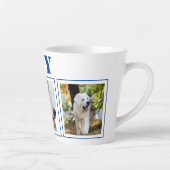 Blauwe hond 3 Foto collage met naam Latte Mok (Rechts)