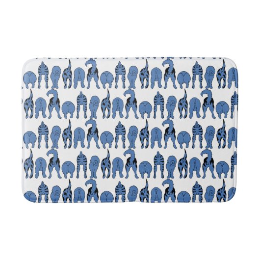 Blauwe Hond Billen Patroon Badmat (Voorkant)