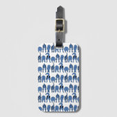 Blauwe Hond Billen Patroon Bagagelabel (Voorkant (verticaal))