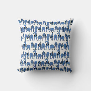 Blauwe Hond Billen Patroon Kussen