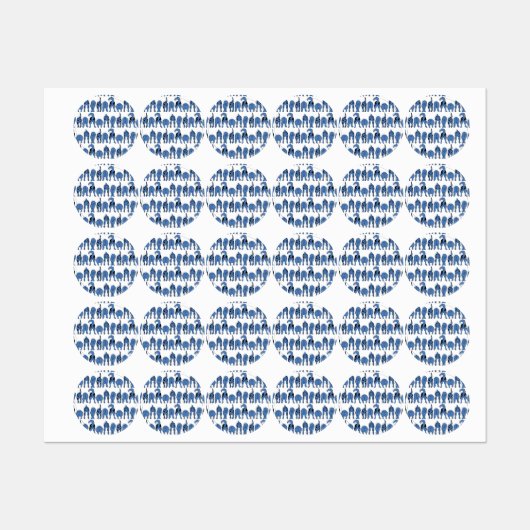 Blauwe Hond Billen Patroon Labels (Vel)