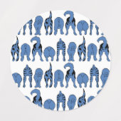 Blauwe Hond Billen Patroon Labels (Design 2)