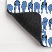 Blauwe Hond Billen Patroon Muismat (Hoek)