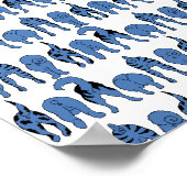 Blauwe Hond Billen Patroon Poster (Hoek)