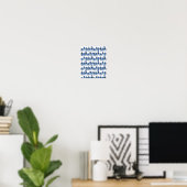 Blauwe Hond Billen Patroon Poster (Thuiskantoor)