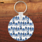Blauwe Hond Billen Patroon Sleutelhanger (Achterkant)