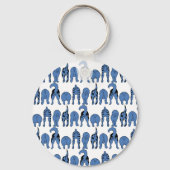 Blauwe Hond Billen Patroon Sleutelhanger (Achterkant)