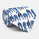 Blauwe Hond Billen Patroon Stropdas (Opgerold)