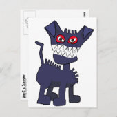 blauwe hond briefkaart (Voorkant / Achterkant)