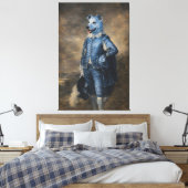 Blauwe Hond Canvas Afdruk (Insitu (Slaapkamer))