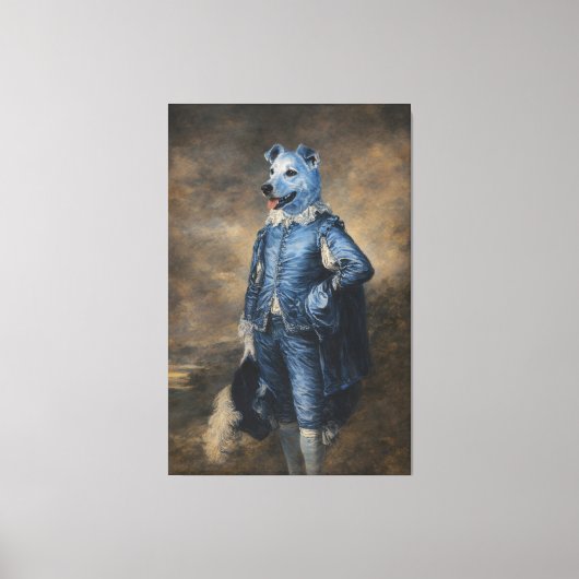 Blauwe Hond Canvas Afdruk (Voorkant)